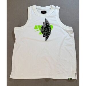 Nike Air Jordan Jersey Mens‎ 2XL White Upside Down Mesh Basketball Sleeveless
